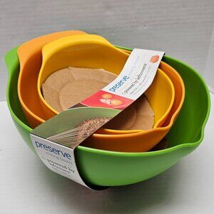 New Rare Preserve Green Orange Yellow Lot Mixing Bowls Fall Colors 2 3 4 qt